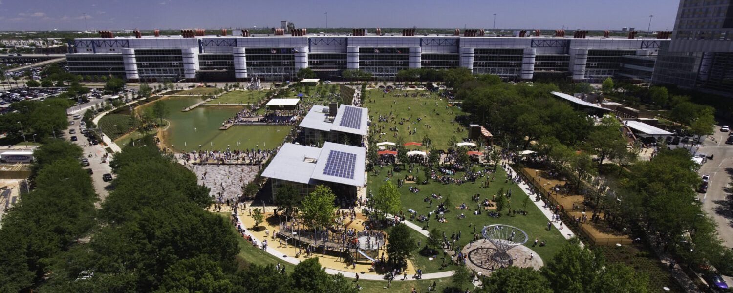 Birds-eye view of Discovery Green